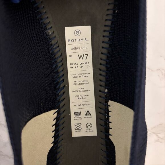 Rothy's The Point Pointed-Toe Ballet Flats Navy Size 7 - Picture 9 of 9